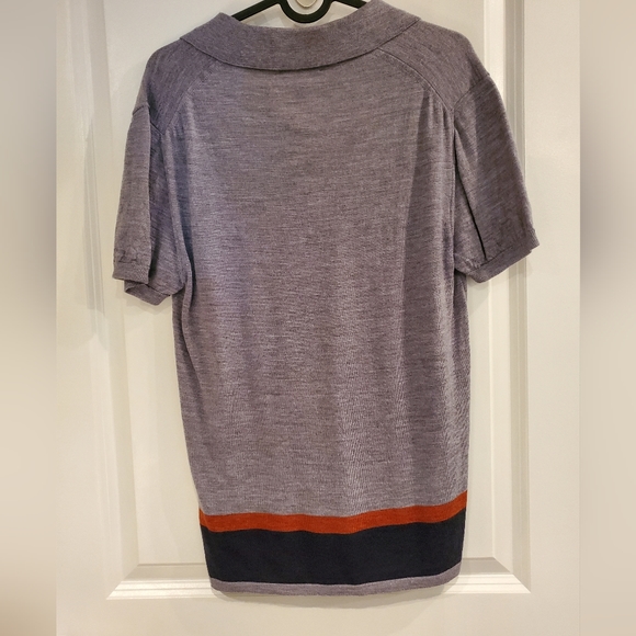 Nominee Wool Grey Polo Shirt US Small - Made in Italy - Picture 4 of 9